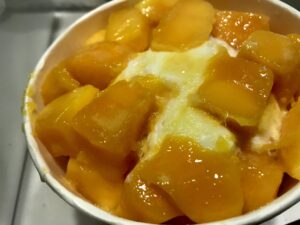 mango shaved ice close up